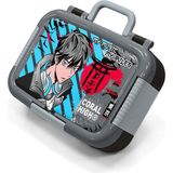 Coral High Kids Siyah Mavi Anime Desenli Paslanmaz Çelik Beslenme Kabı 39364 - 1 Adet - 18S-Siyah