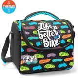 Coral High Kids Siyah Renkli Bisiklet Desenli Thermo Beslenme Çantası 37143 - 1 Adet - 18S-Siyah