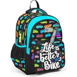 Coral High Kids Siyah Renkli Bisiklet Desenli Üç Bölmeli Okul Sırt Çantası 33243 - 1 Adet - 00-Siyah