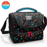 Coral High Kids Siyah Renkli Petek Desenli Thermo Iki Katlı Beslenme Çantası 37204 - 1 Adet - 18S-Siyah