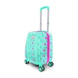 Coral High Kids Su Yeşili Neon Pembe Flamingo Desenli Çocuk Valizi 16714 su-yesili-neon-pembe
