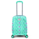 Coral High Kids Su Yeşili Neon Pembe Flamingo Desenli Çocuk Valizi 16714