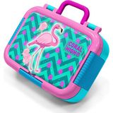Coral High Kids Su Yeşili Pembe Flamingo Desenli Paslanmaz Çelik Beslenme Kabı 39341