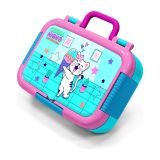 Coral High Kids Turkuaz Pembe Dondurmalı Kedi Desenli Paslanmaz Çelik Beslenme Kabı 39259