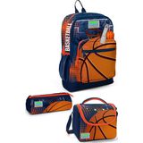 Coral High Kids Turuncu Lacivert Basketbol Desenli 3’lü Okul Çanta Seti SET0123766