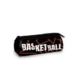 Coral High Kids Turuncu Siyah Basketbol Desenli Üç Bölmeli Kalem Çantası 11166