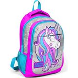 Coral High Kids Unicornlu Pembe Gümüş Üç Bölmeli Sırt Çantası 14383 Çocuklar İçin