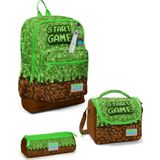Coral High Kids Yeşil Kahverengi High Craft Desenli 3’lü Okul Çanta Seti SET0123776