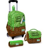 Coral High Kids Yeşil Kahverengi High Craft Desenli 3’lü Okul Çanta Seti SET0123976