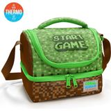 Coral High Kids Yeşil Kahverengi High Craft Desenli Thermo Iki Katlı Beslenme Çantası 37217 - 1 Adet - 3BP-Yeşil