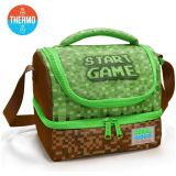 Coral High Kids Yeşil Kahverengi High Craft Desenli Thermo İki Katlı Beslenme Çantası 37217