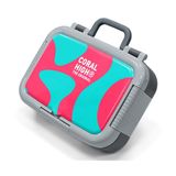 Coral High Kırmızı Turkuaz Renkli Çizgili Kız Çocuk Paslanmaz Çelik Beslenme/Yemek Kabı - 39192