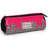 Coral High Kırmızı/Siyah Kız Çocuk Boya Desenli Okul Kalem Çantası - Üç Bölmeli