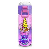 Coral High Kız Çocuk 500 Ml Okul Ve Günlük Paslanmaz Çelik Termos - Pembe Mor Milkshake Dondurma Desenli - Sızdırmaz