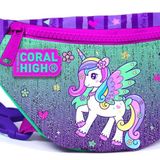 Coral High Kız Çocuk Günlük Bel Çantası - Mor Yeşil Unicorn