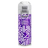 Coral High Kız Çocuk İçin 500 ml Paslanmaz Çelik Termos/Suluk - Mor Beyaz Geometrik Desenli