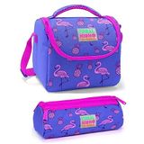 Coral High Kız Çocuk Mor Lavanta Flamingo Beslenme Çantası Seti