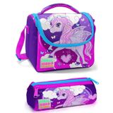 Coral High Kız Çocuk Mor Unicorn Beslenme Çantası Seti