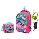 Coral High Kız Çocuk Narçiçeği Flamingo Okul ve Beslenme Çantası
