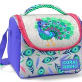 Coral High Kiz Cocuk Pembe Yesil Tavuskusu Okul Beslenme Cantasi - Thermo Yalitimli