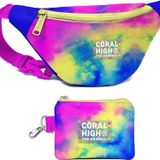 Coral High Kız Çocuk Renkli Batik Desenli Bel Çantası ve Bozuk Para Cüzdanı Set