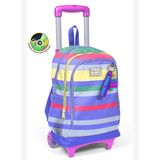 Coral High Kız Çocuk Renkli Çizgi Desenli Işıklı Tekerlekli Çekçek Okul Çantası - 34002