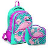 Coral High Kız Çocuk Yeşil Flamingo Okul Sırt Çantası ve Beslenme Çantası Okul Çantası