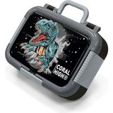 Coral High Koyu Gri Siyah Dinozor Desenli Paslanmaz Çelik Beslenme Kabı 39343 - 1 Adet - 18S-Siyah