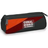 Coral High Koyu Gri Turuncu Bordo Renkli Üç Bölmeli Kalem Çantası 11192