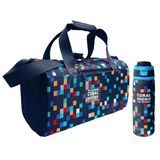 Coral High Lacivert Çok Renli Geometrik Desenler Erkek Çocuk Spor Çantası ve 800 ml Çelik Matara Seti 27550
