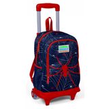 Coral High Lacivert-Kırmızı Örümcek Desenli Işıklı Tekerlekli Çekçek Okul Çantası - Erkek Çocuk