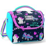 Coral High Lacivert Pembe Kedili Isi Yalitimli Beslenme Cantasi - Kiz Cocuk