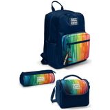 Coral High Lacivert Renkli Çizgili 3 lü Okul Çanta Seti SET0123690