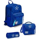 Coral High Lacivert Saks Futbol Desenli 3’lü Okul Çanta Seti SET0123697