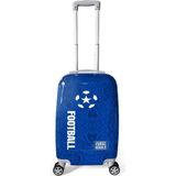 Coral High Lacivert Saks Futbol Desenli Pc Kabin Boy Valiz (50CM) 16561 - Mavi