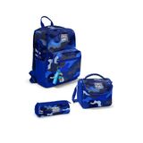 Coral High Lacivert Saks Kamuflaj Desenli 3 lü Okul Çanta Seti SET0123689