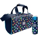 Coral High Lacivert Yıldız Desenli Kız Çocuk Spor Çantası ve 500 ml Çelik Matara Seti 27545 - Lacivert - Yeşil