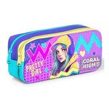 Coral High Lavanta Turkuaz Kulaklikli Kiz Iki Bolmeli Kalem Cantasi