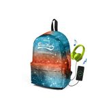 Coral High Mavi Turuncu Okul Çantası, Unisex, Tek Ebat