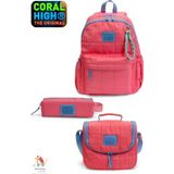Coral High Mercan Okul Çantasıo-Thermal Beslenme Çantası-Kalemlik Set