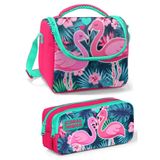 Coral High Mercan Yeşil Flamingo Kız Çocuk (Çok Renkli) Beslenme Çantası Seti