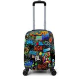 Coral High Mini Siyah Mavi Grafiti Desenli Çocuk Valizi 16760 Valiz