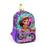 Coral High Minik Yuva Sırt Çantası Mor Pembe Bisikletli Kız Desenli İki Bölmeli 23569