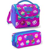 Coral High Mor Cupcake Kız Çocuk Beslenme Çantası Seti - Lavanta Mor Cupcake Beslenme Çantası