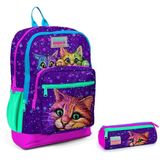 Coral High Mor Kedi USB Soketli Okul Çantası ve Kalemlik Seti - Kız Çocuk Kalemlik