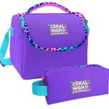 Coral High Mor Leopar Desenli Kız Çocuk Isı Yalıtımlı Beslenme Çantası Ve Kalemlik Seti