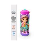 Coral High Mor Pembe Bisikletli Kız Desenli Katlanır Ağızlıklı Çelik Termos 650 Ml 38394 Pembe