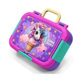 Coral High Mor Pembe Dondurma Unicorn Desenli Kız Çocuk Paslanmaz Çelik Beslenme/Yemek Kabı - 39299