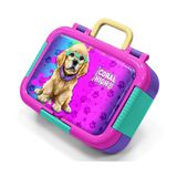 Coral High Mor Pembe Köpek Desenli Kız Çocuk Paslanmaz Çelik Beslenme/Yemek Kabı - 39333