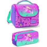 Coral High Mor Pembe Peri Kız Çocuk Beslenme Çantası Seti - Mor Pembe Peri Kızı ve Unicorn